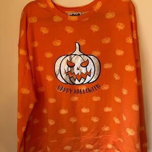 Happy Halloween Orange Pumpkin Graphic Sweatshirt